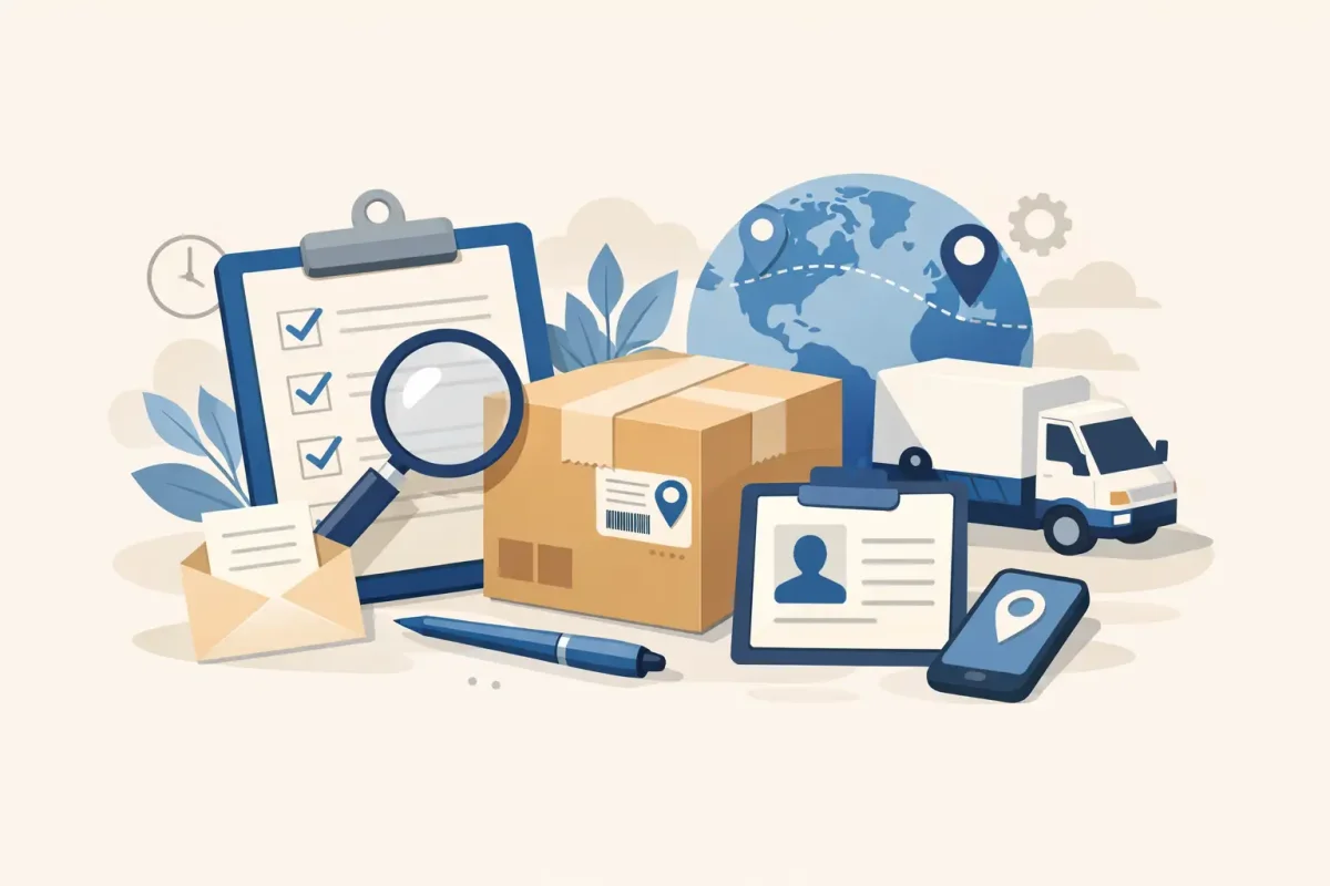 Csomagküldéshez szükséges adatok listája