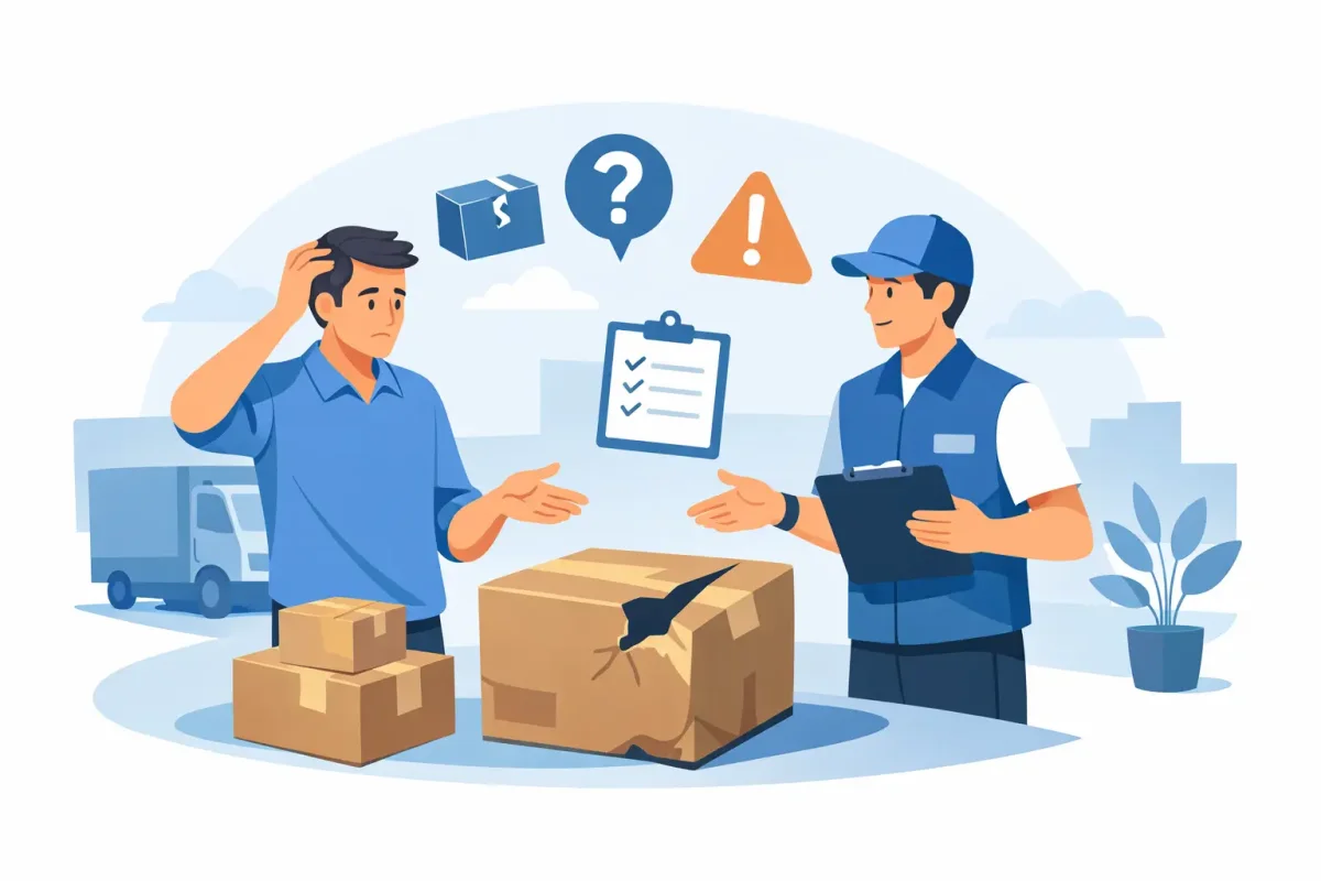 Mi a teendő sérült csomag átvételekor?