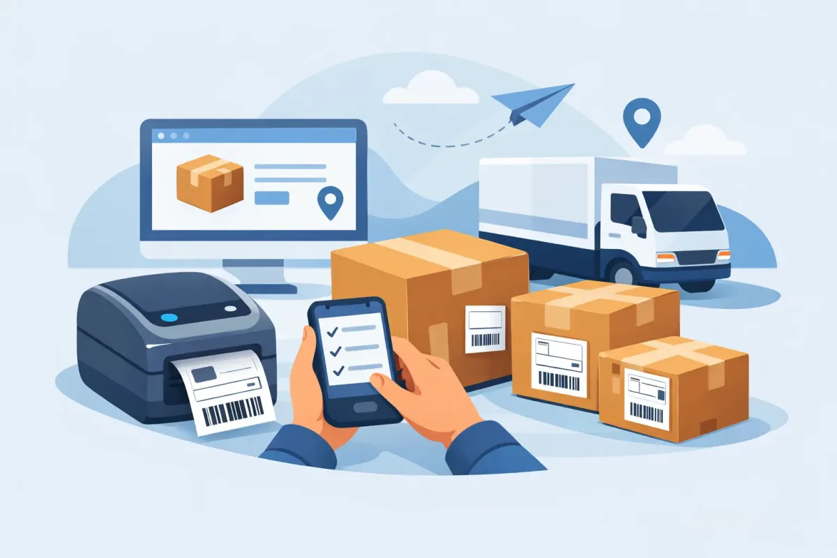 Csomagcímke nyomtatása futár rendelés után