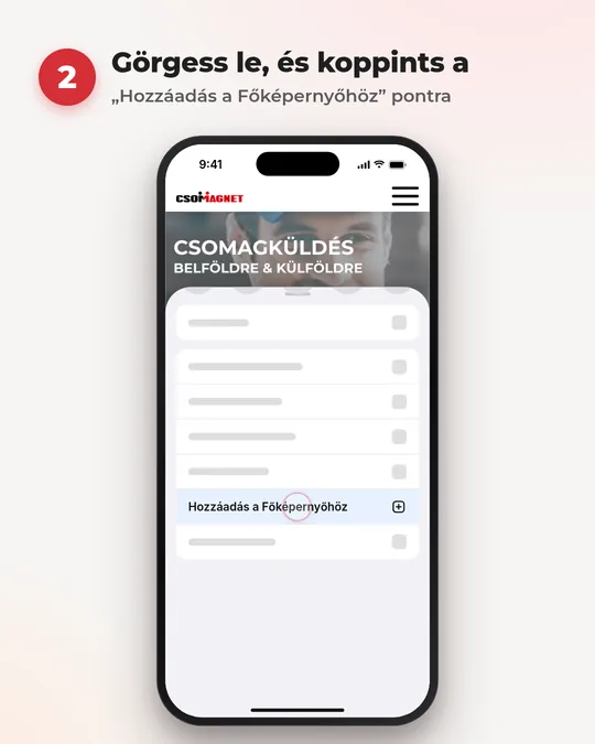 Hozzáadás a Főképernyőhöz